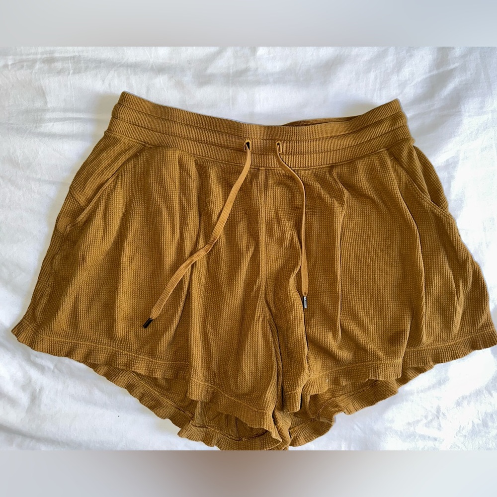 Lululemon waffle flowy shorts.